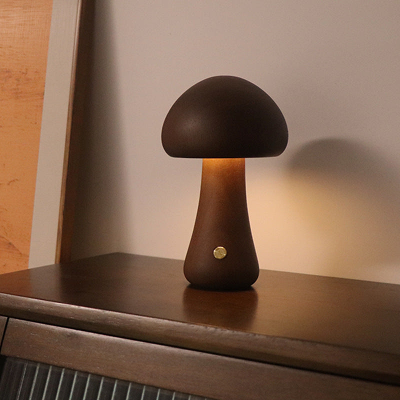 Träsvampslampa LED – Touchstyrd Nattlampa i Nordisk Design