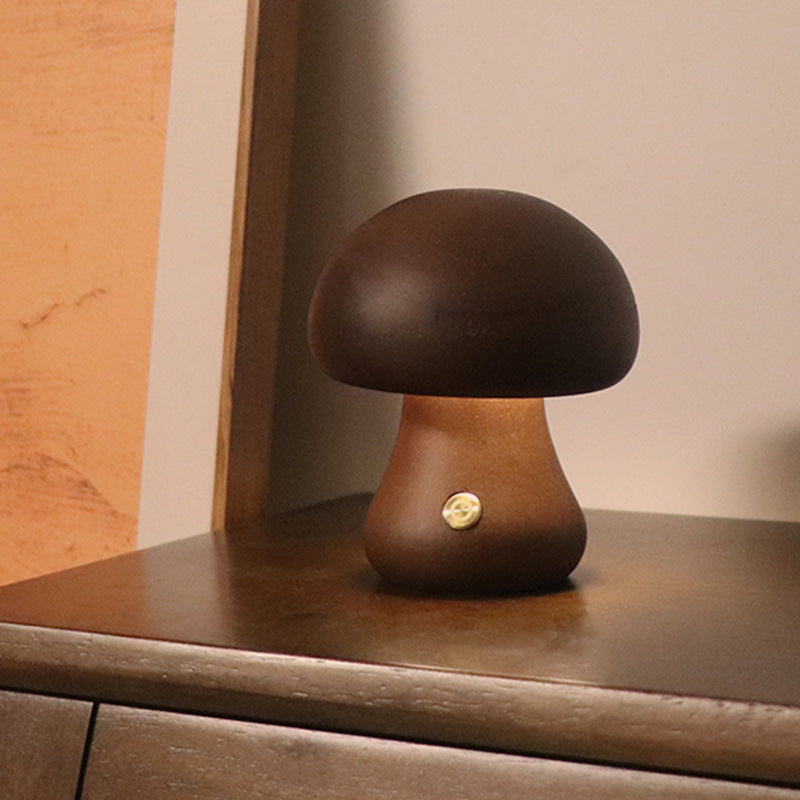Träsvampslampa LED – Touchstyrd Nattlampa i Nordisk Design