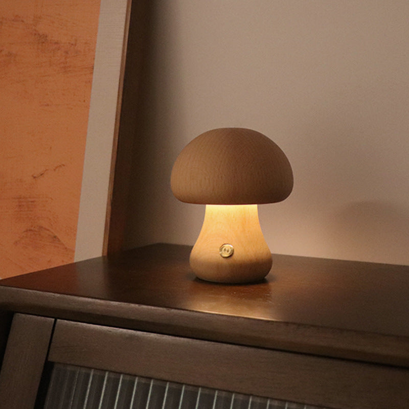 Träsvampslampa LED – Touchstyrd Nattlampa i Nordisk Design