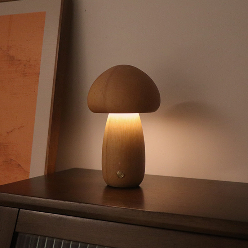 Träsvampslampa LED – Touchstyrd Nattlampa i Nordisk Design