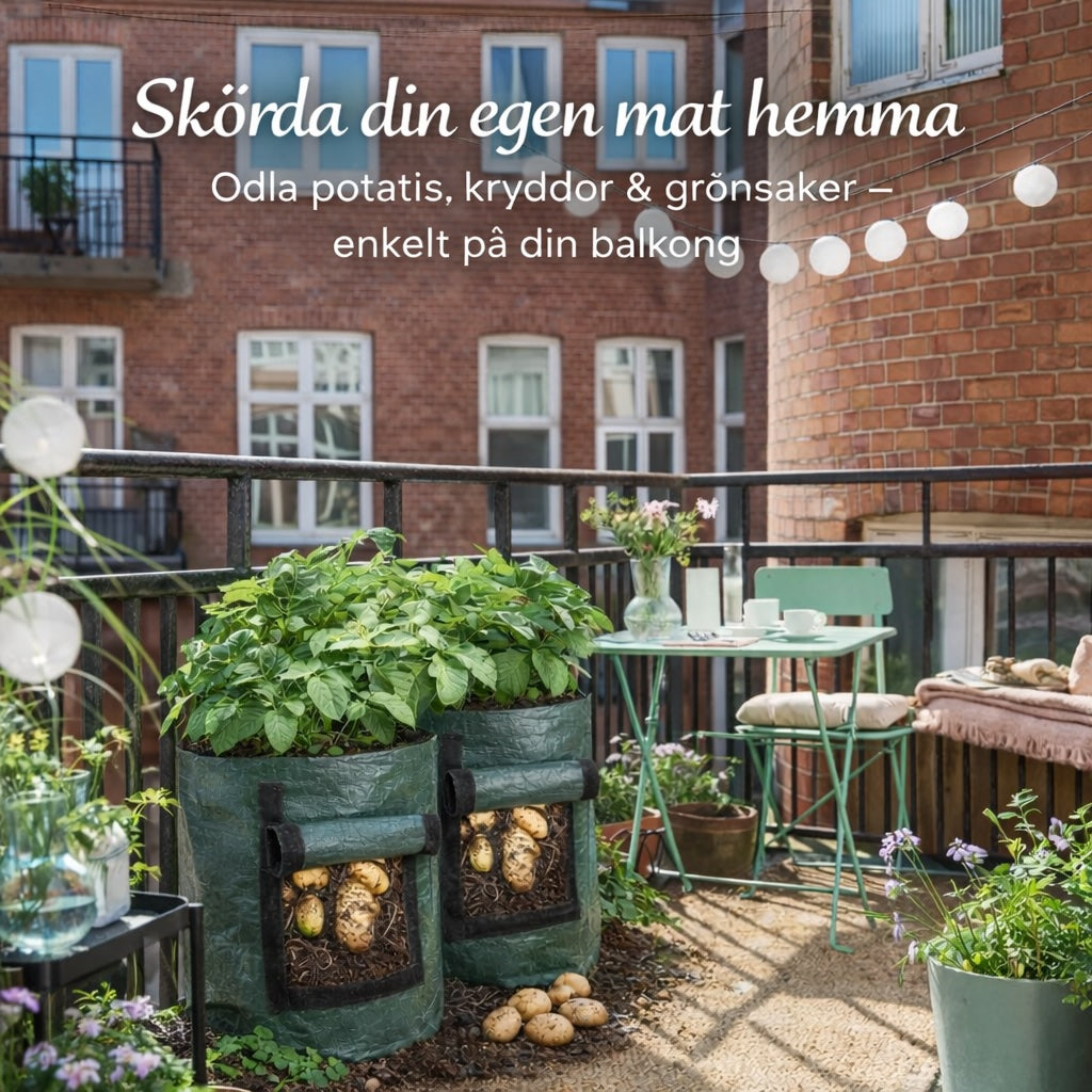 Odlingspåsar för Grönsaker – Andningsbara Grow Bags med Skördefönster