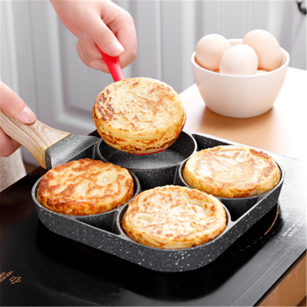 Non-Stick Stekpanna 2/4 Fack – Multifunktionell Frukost panna för Alla Spisar