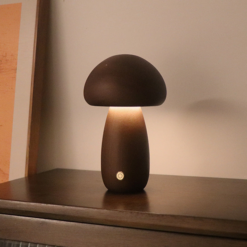 Träsvampslampa LED – Touchstyrd Nattlampa i Nordisk Design