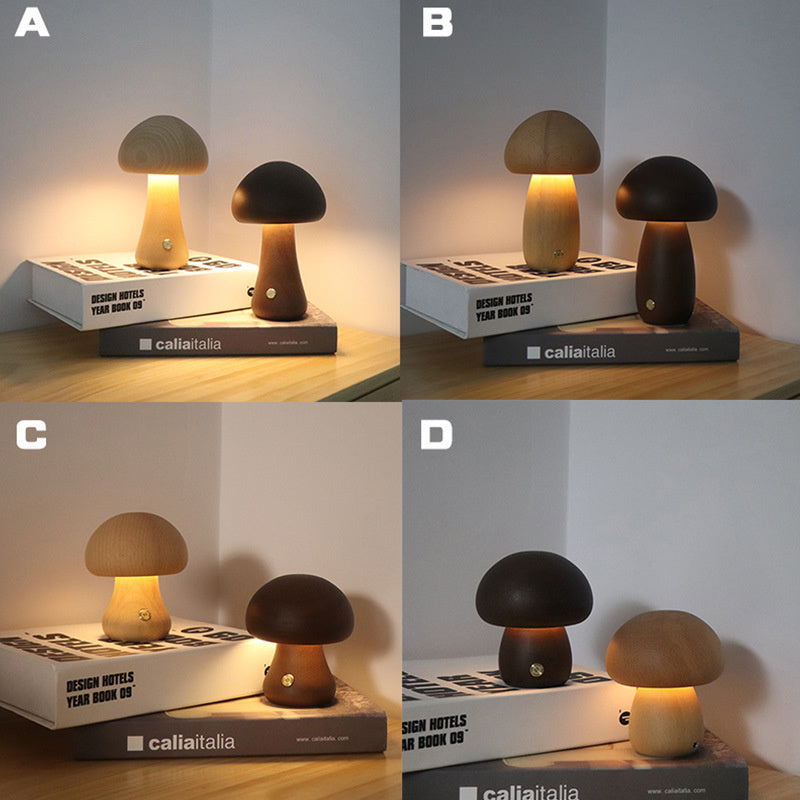 Träsvampslampa LED – Touchstyrd Nattlampa i Nordisk Design