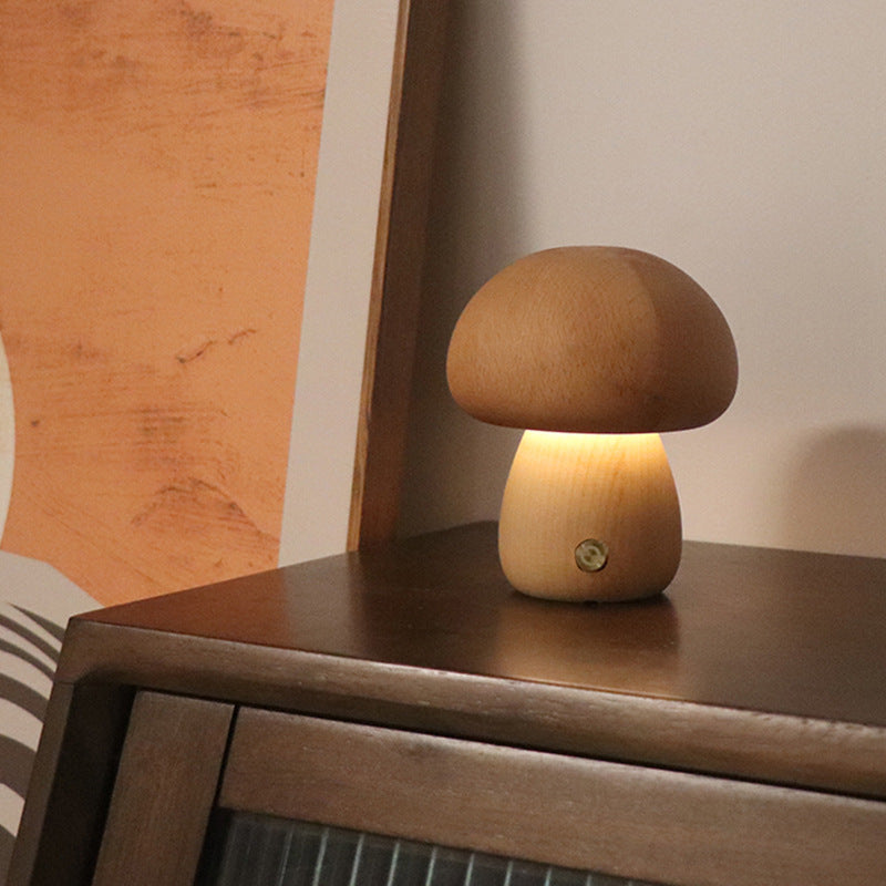 Träsvampslampa LED – Touchstyrd Nattlampa i Nordisk Design