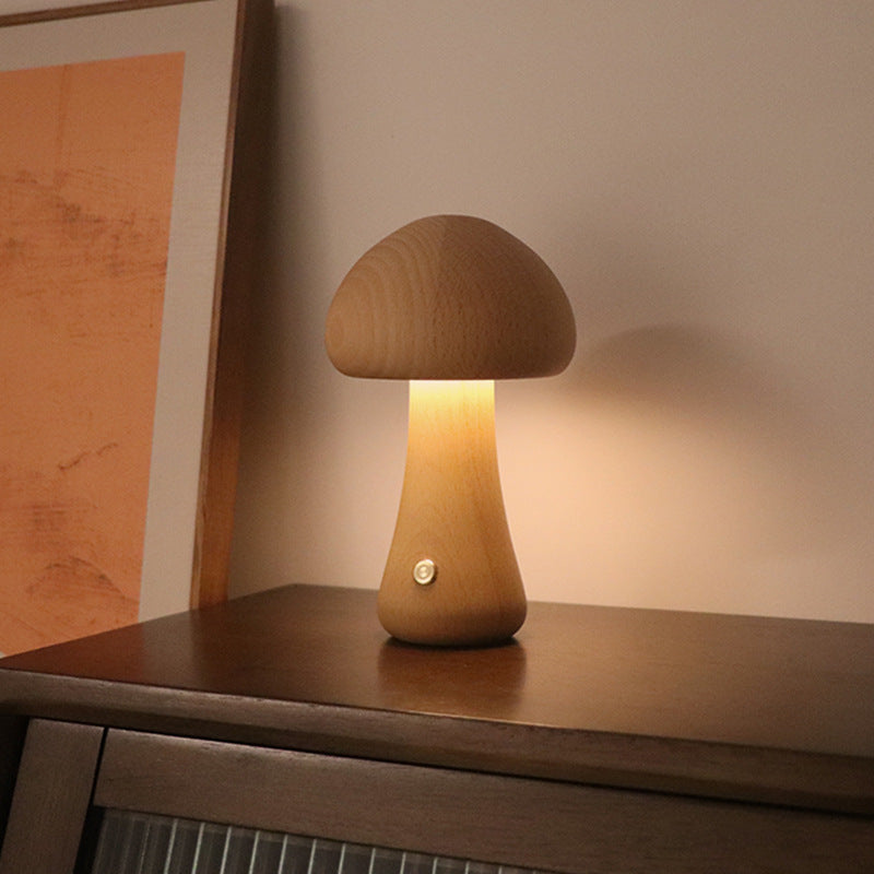 Träsvampslampa LED – Touchstyrd Nattlampa i Nordisk Design
