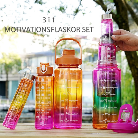 Motivationsflaskor Set 3-Pack