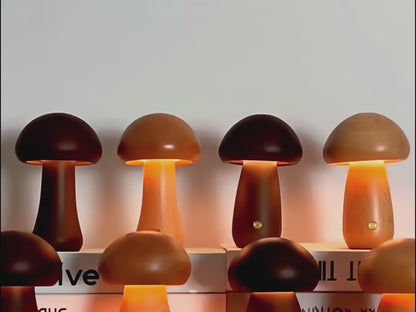 Träsvampslampa LED – Touchstyrd nattlampa i nordisk design